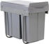 Svita EMCombo30 Einbaumülleimer 30L (10L+20L) 2 Fächer mit Deckel Mülltrennsystem 2fach Küche Unterschrank Abfalleimer ausziehbar Grau (92502)