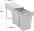 Svita EMCombo30 Einbaumülleimer 30L (10L+20L) 2 Fächer mit Deckel Mülltrennsystem 2fach Küche Unterschrank Abfalleimer ausziehbar Grau (92502)