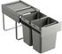 Svita EM2x20 Einbaumülleimer 40L (2x20L) 2 Fächer mit Deckel Mülltrennsystem Küche Unterschrank Abfalleimer ausziehbar Grau (92505)