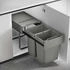Svita EM2x20 Einbaumülleimer 40L (2x20L) 2 Fächer mit Deckel Mülltrennsystem Küche Unterschrank Abfalleimer ausziehbar Grau (92505)