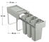 Svita EM3x10 Einbaumülleimer 30L (3x10L) 3 Fächer mit Deckel Mülltrennsystem 3fach Küche Unterschrank Abfalleimer ausziehbar Grau (92500)