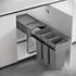 Svita EM3x10 Einbaumülleimer 30L (3x10L) 3 Fächer mit Deckel Mülltrennsystem 3fach Küche Unterschrank Abfalleimer ausziehbar Grau (92500)