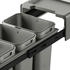 Svita EM3x10 Einbaumülleimer 30L (3x10L) 3 Fächer mit Deckel Mülltrennsystem 3fach Küche Unterschrank Abfalleimer ausziehbar Grau (92500)