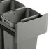 Svita EM3x10 Einbaumülleimer 30L (3x10L) 3 Fächer mit Deckel Mülltrennsystem 3fach Küche Unterschrank Abfalleimer ausziehbar Grau (92500)