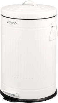 eluno Abfalleimer VINTAGE 20l aus weißem Metall (90421)