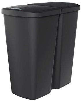 Spetebo Duo M&uuml;ll Eimer 45 L mit Deckel - - Kunststoff Tonne Abfall Trenner (3640)
