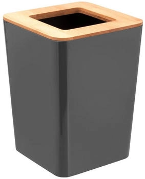 bremermann Kosmetikeimer CALVI aus Bambus und Kunststoff Abfalleimer 5,5l (grau) (90294)