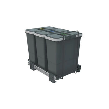 Sotech SO-TECH® Mülltrennsystem Abfallsammler Ecofil PF01 34B4 12+12+12L, mit Deckel voll ausziehbar Korpusbreite ab 40 cm (116805)