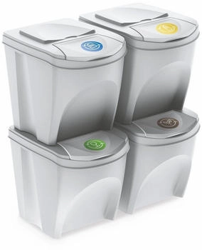 Spetebo M&uuml;ll Trenner Set Sortibox Abfall Eimer System stapelbar