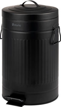 eluno Abfalleimer VINTAGE 12l aus schwarzem Metall (90117)