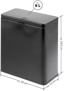 eluno Biom&uuml;lleimer 6l mit Geruchsfilter matt schwarz (40799)