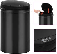 vidaXL Automatischer Sensor-M&uuml;lleimer 30 L Kohlenstoffstahl Schwarz