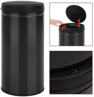 vidaXL Automatischer Sensor-M&uuml;lleimer 70 L Kohlenstoffstahl Schwarz