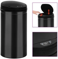 vidaXL Automatischer Sensor-M&uuml;lleimer 50 L Kohlenstoffstahl Schwarz