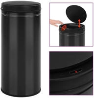 vidaXL Automatischer Sensor-M&uuml;lleimer 80 L Kohlenstoffstahl Schwarz