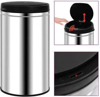 vidaXL Automatischer Sensor-Mülleimer 60 L Edelstahl