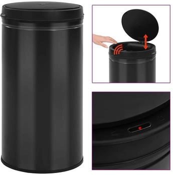 vidaXL Automatischer Sensor-M&uuml;lleimer 60 L Kohlenstoffstahl Schwarz