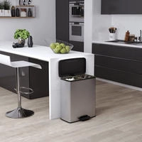 Deco Bin Duo M&uuml;lleimer - 26l+ 26l - Mit Pedal, Metallic - Curver