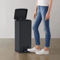 Vidaxl - M&uuml;lleimer Mit Pedal Anti-fingerabdruck 30 L Schwarz Edelstahl