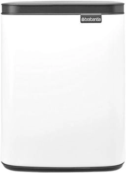 Brabantia Bo Waste Bin 7 Rechteckig Stahl Weiß Stahl Manuell