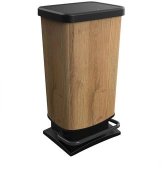 Rotho Paso Abfalleimer mit Pedal Polypropylen Lt. 40 Farbe Effekt Legno