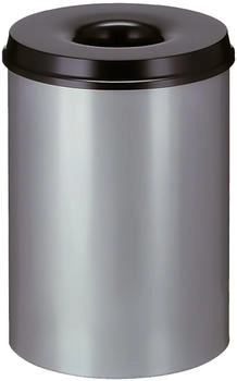 Brabantia Feuerlöschender Papierkorb 30 Liter - Aluminium Grau Schwarz