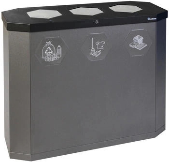 stumpf Sixco Recycling-Station-3fach 3x45l eisenglimmer
