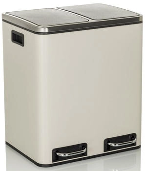 HJH Office 2x15l Clean Müllennsystem mit Softclose Metall beige (741105)