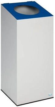 Proregal Robuster & modularer Wertstoffsammler mit runder Einwurföffnung | 100 Liter, HxBxT 89x38x38cm | Verzinkter Stahl | Lichtgrau/Blau (RVA1-04)