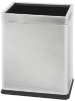 PROREGAL Doppelwandiger eckiger Edelstahl Papierkorb | 10 Liter, HxBxT