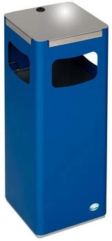 Proregal Robuster & modularer Wertstoffsammler mit Edelstahldeckel | 22 Liter, HxBxT 68x25x25cm | Verzinkter Stahl | Blau (RVA2-04)