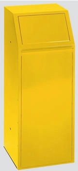 Proregal Robuster Wertstoffsammler mit Einwurfklappe selbstschließend | 68 Liter, HxBxT 100x40x40cm | Verzinkter Stahl | Gelb (RVA39-03)