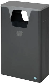Proregal Robuster Wertstoffsammler mit abnehmbarem Deckel | 60 Liter, HxBxT 82,5x50x25cm | Verzinkter Stahl | Silber (RVA8-01)