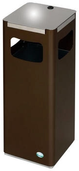 Proregal Robuster & modularer Wertstoffsammler | 22 Liter, HxBxT 68x25x25cm | Verzinkter Stahl | Braun | Abfalleimer Müllkorb - braun RVA2-01
