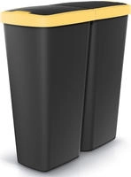 Monzana&reg; M&uuml;lleimer K&uuml;che 50l 2 F&auml;cher Mit Deckel Druckknopf Abfalleimer...