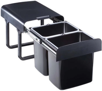 Ekotech Quellmalz Einbau Abfallsammler 2x16 Liter schwarz, Kunststoff, XL (332519)