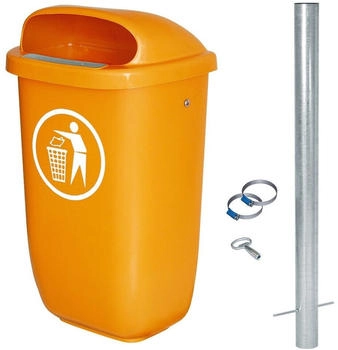BRB Abfall-Behälter 50l mit verzinktem Rohrpfosten (00052781)