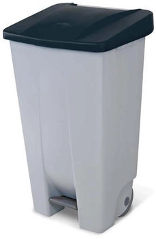 BRB Tretabfalleimer mit Rollen 120l HxBxT 880x430x510 mm, grauschwarz 69638