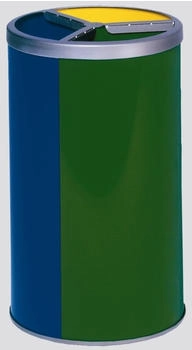 Proregal Robuste Wertstoffsammelstation ohne Dach | 30 Liter Behälter 72x42x42cm Blau, Grün, Gelb grün RVA40-03