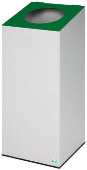 Proregal Robuster & modularer Wertstoffsammler | 100 Liter, HxBxT 89x38x38cm | Verzinkter Stahl | Lichtgrau/Smaragdgrün | Abfalleimer - grau RVA1-05