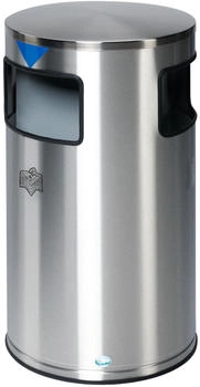 Proregal Robuster & modularer Wertstoffsammler mit 3 Öffnungen | 20 Liter 75x42,5x42,5cm | Edelstahl | Grau | silber RVA17-02