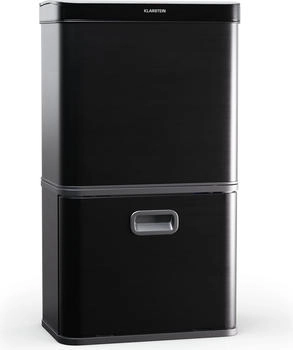 Klarstein Touchless Sensor- - 56L K&uuml;chen-Abfalleimer mit Bewegungssensor, 3-in-1- , Trennsystem, Soft-Close, Edelstahl, Schwarz (KG30-56l-bl)