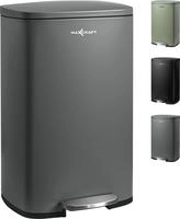Maxcraft - M&uuml;lleimer / Treteimer Mit Soft Close Deckel - 50 Liter In Grau