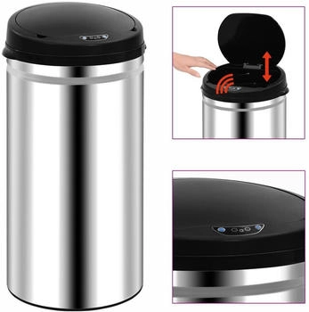 vidaXL Automatischer Sensor-Mülleimer 50 L Edelstahl