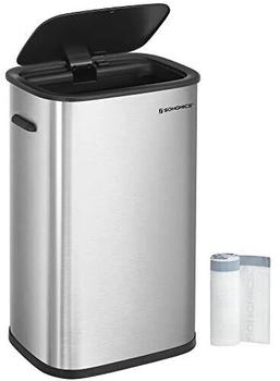 Songmics 50l Abfalleimer mit Sensor Edelstahl 15 M&uuml;llbeutel inklusive silbern LTB610E50