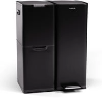 Klarstein Tiyo 3-in-1 M&uuml;lleimer 60 L entnehmbare Eimer Soft-Close Schwarz