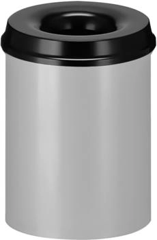 Brabantia Feuerlöschender Papierkorb 15 Liter - Aluminium Grau Schwarz