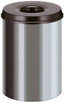 Brabantia Feuerlöschender Papierkorb Edelstahl 30 Liter - Edelstahl Schwarz