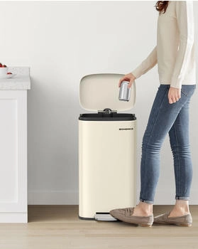 Songmics M&uuml;lleimer K&uuml;che 30 Liter Abfalleimer Tretm&uuml;lleimer K&uuml;chenm&uuml;lleimer mit Softclose-Deckel und Inneneimer