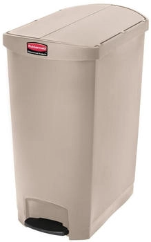 Rubbermaid Slim Jim Kunststoff-Tretabfallbeh&auml;lter mit Pedal an der Schmalseite 90 L Farbe:Beige